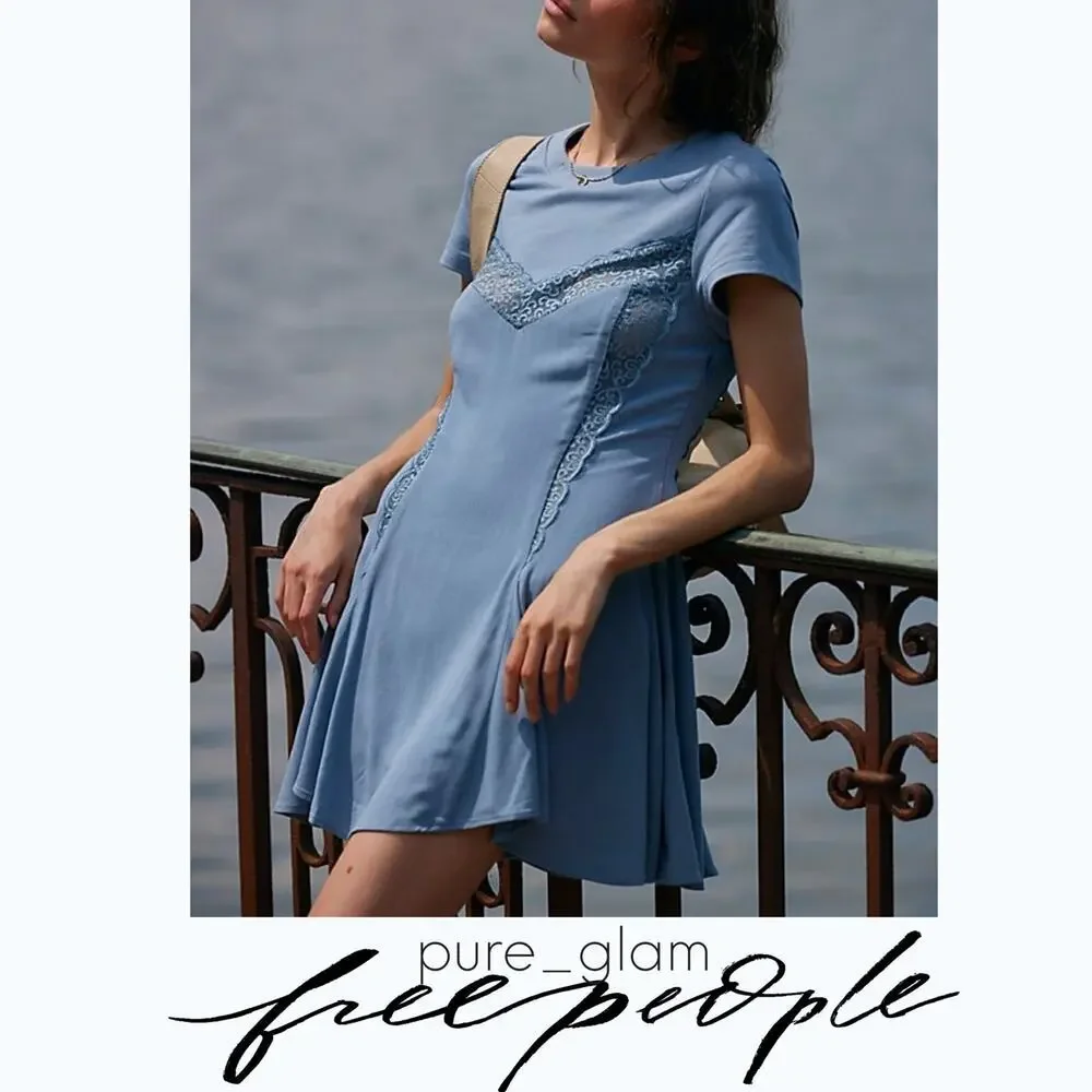 Free People mini dress lace detail